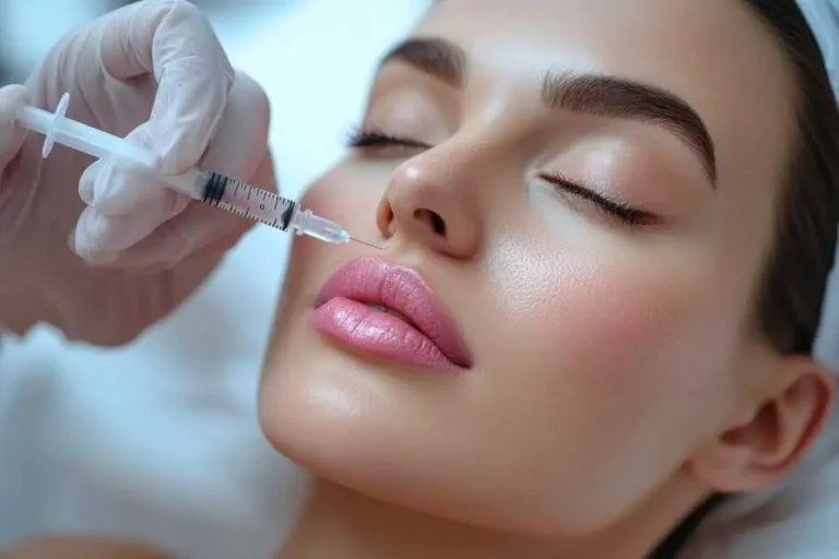 Nurse giving injection on lips with Lip Enhancement in Riverdale, UT